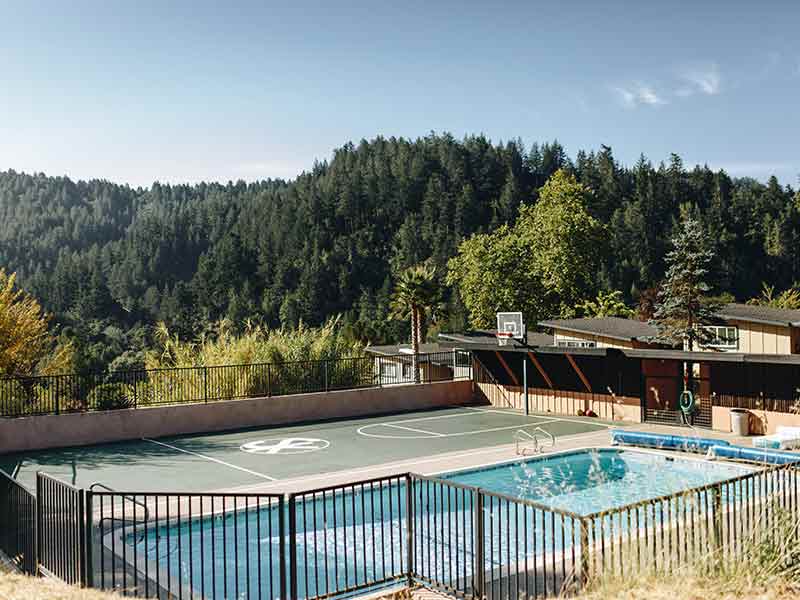 Facility Pool and Basketball Court